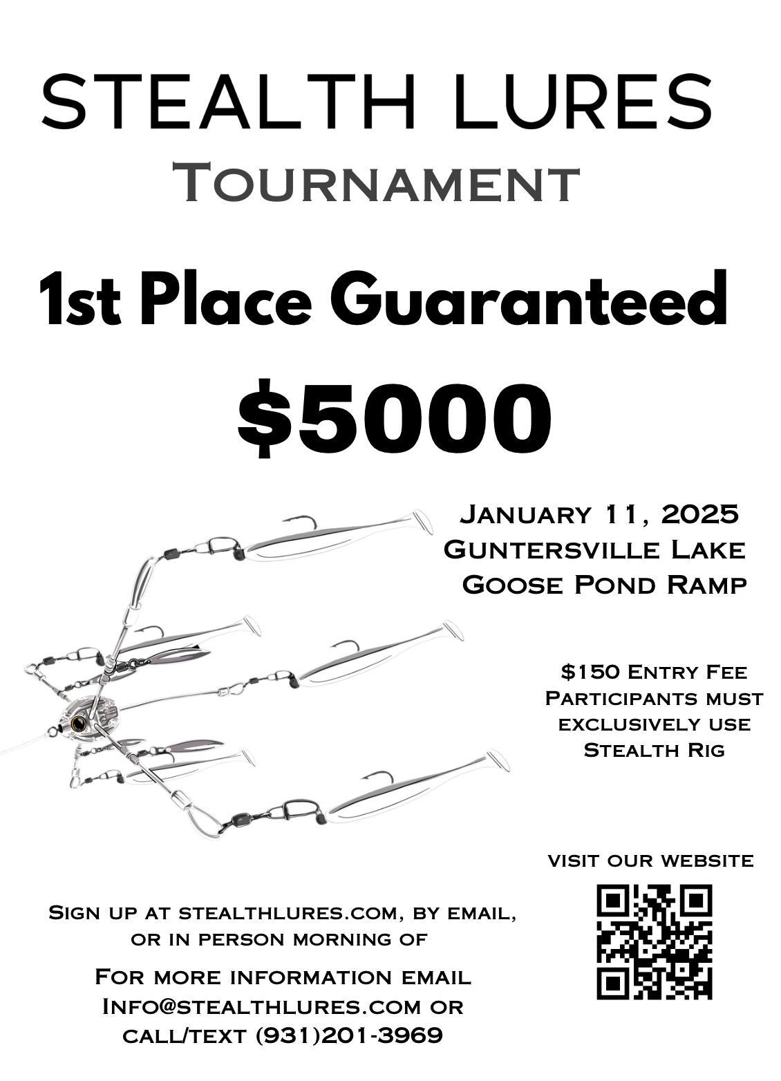 Guntersville Tournament Jan 11, 2025 (w/ 3% cc fee)